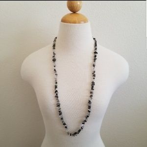 Tourmalated Quartz Gemstone Chip Necklace